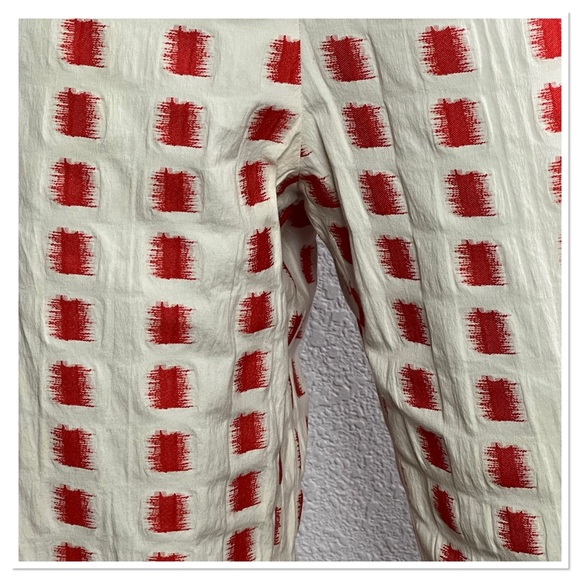 Piazza Sempione Red and White Cropped Pants - Picture 3 of 9